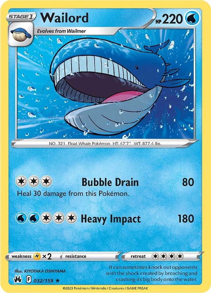 032/159 Wailord Normal - Crown Zenith (CRZ)