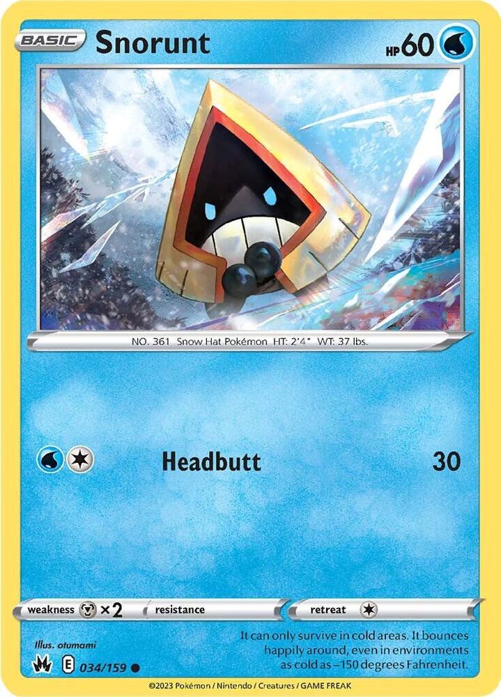 034/159 Snorunt Normal - Crown Zenith (CRZ)