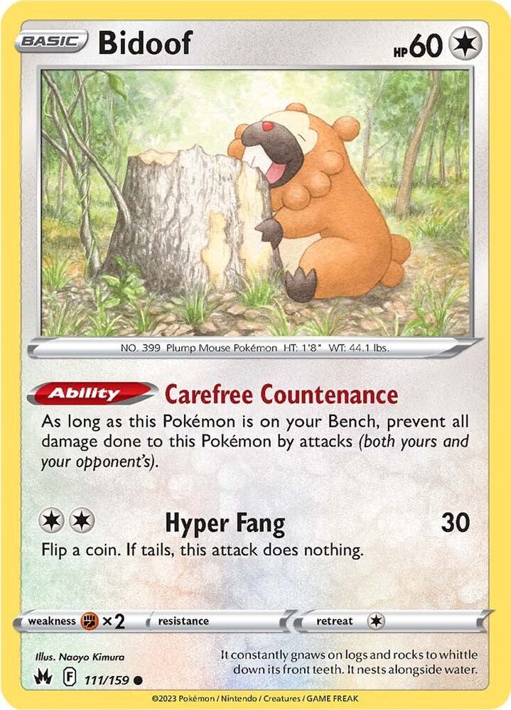 111/159 Bidoof Normal - Crown Zenith (CRZ)