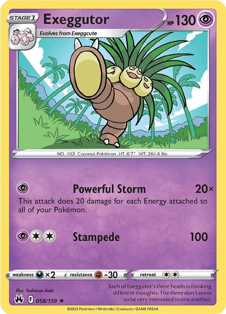 058/159 Exeggutor Normal - Crown Zenith (CRZ)
