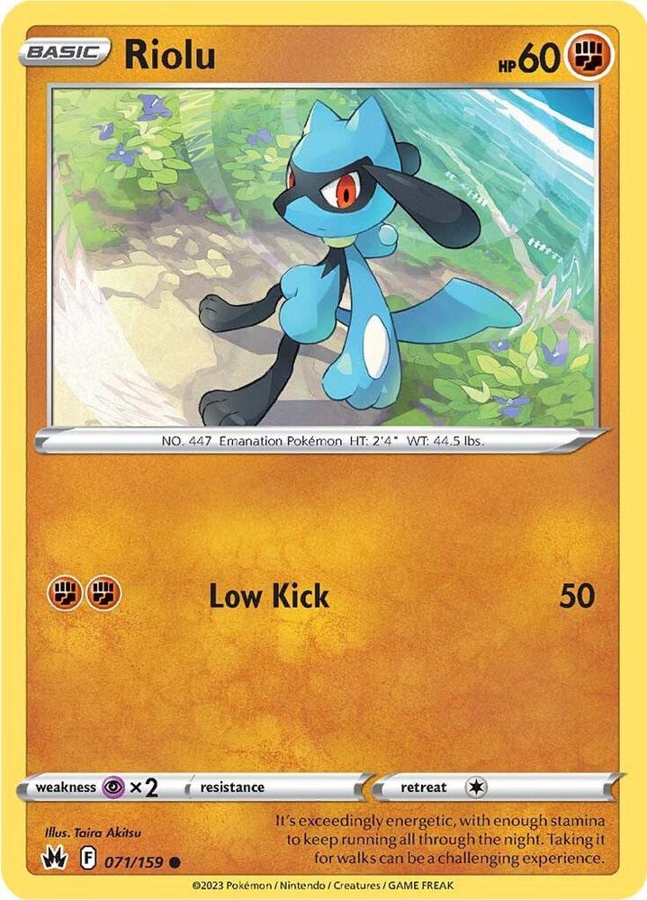 071/159 Riolu Normal - Crown Zenith (CRZ)