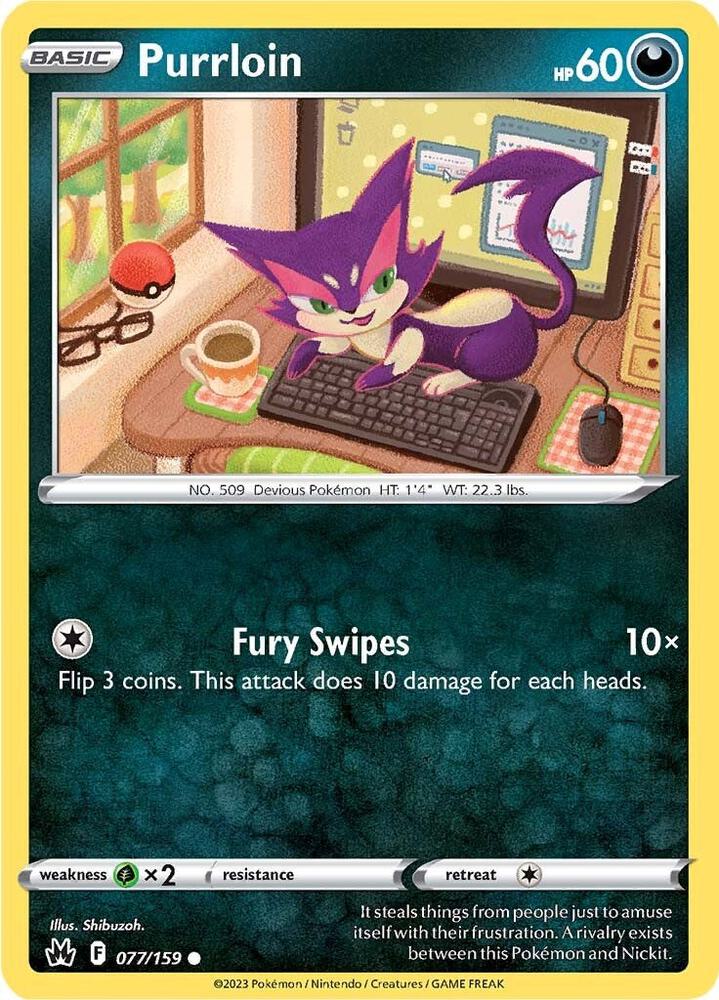 077/159 Purrloin Normal - Crown Zenith (CRZ)