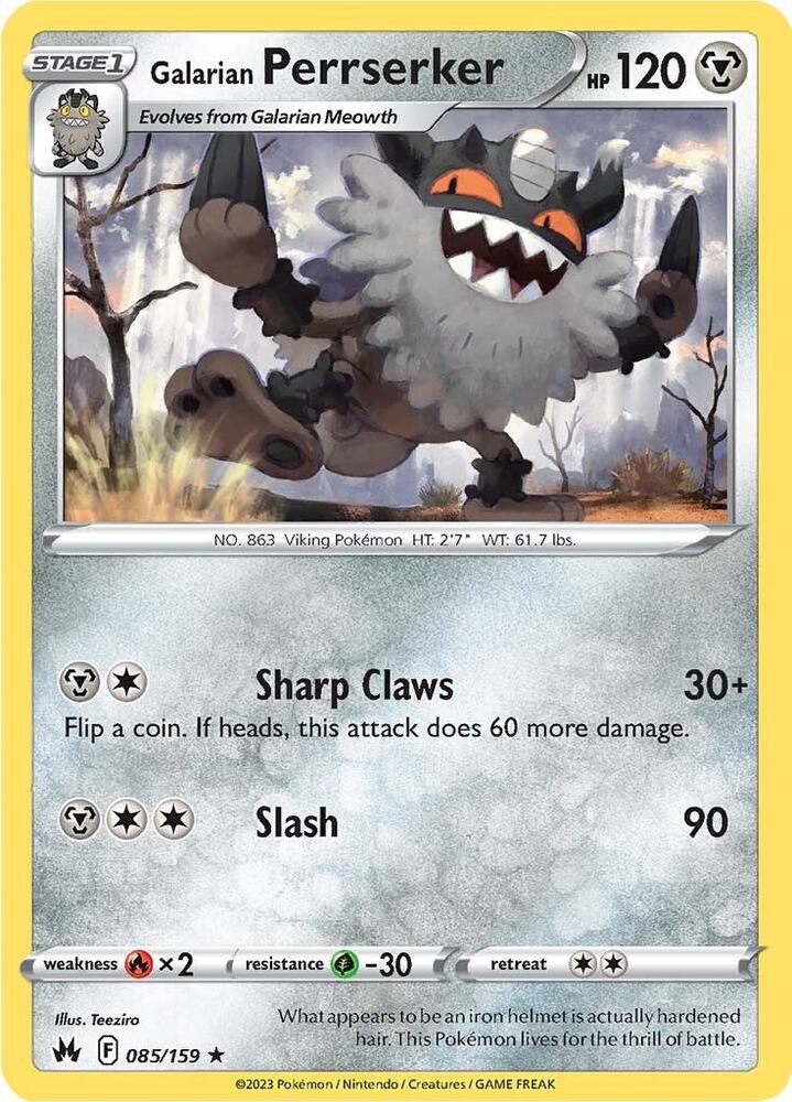 085/159 Galarian Perrserker Normal - Crown Zenith (CRZ)