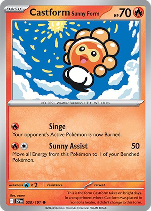 020/191 Castform Sunny Form Normal - Surging Sparks (SV8)