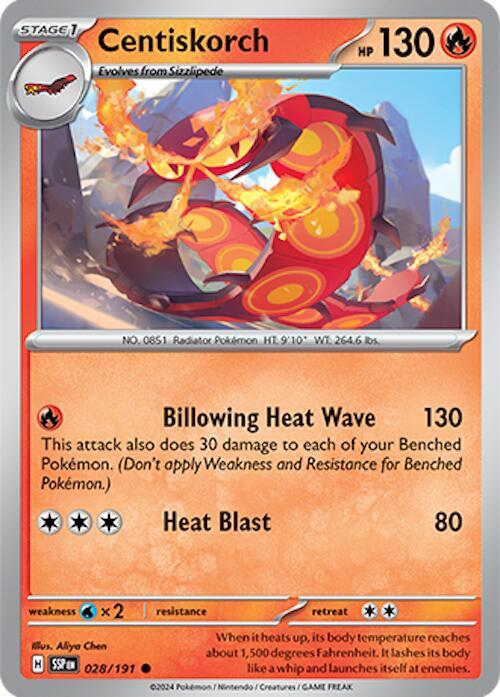 028/191 Centiskorch Reverse Holo - Surging Sparks (SV8)