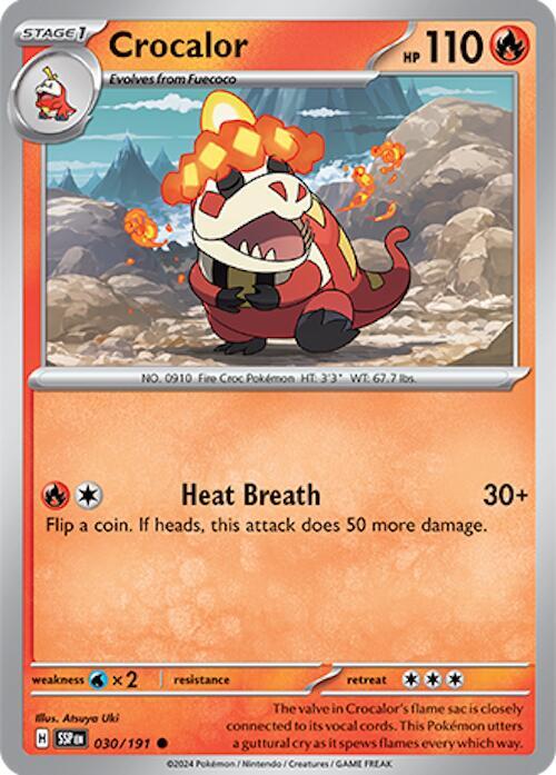 030/191 Crocalor Reverse Holo - Surging Sparks (SV8)