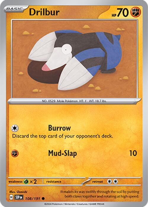 108/191 Drilbur Reverse Holo - Surging Sparks (SV8)