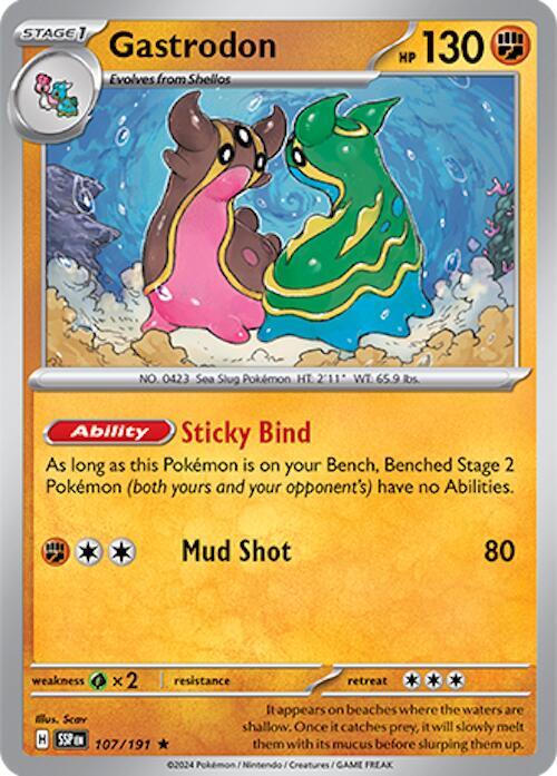 107/191 Gastrodon Reverse Holo - Surging Sparks (SV8)