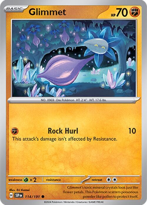 114/191 Glimmet Reverse Holo - Surging Sparks (SV8)