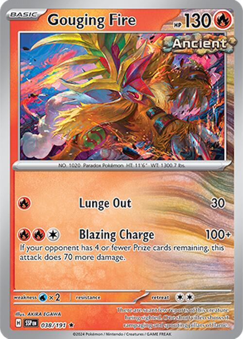 038/191 Gouging Fire Holo - Surging Sparks (SV8)