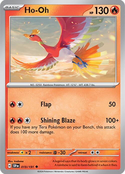 019/191 Ho-Oh Reverse Holo - Surging Sparks (SV8)