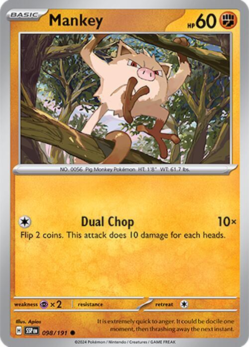 098/191 Mankey Reverse Holo - Surging Sparks (SV8)