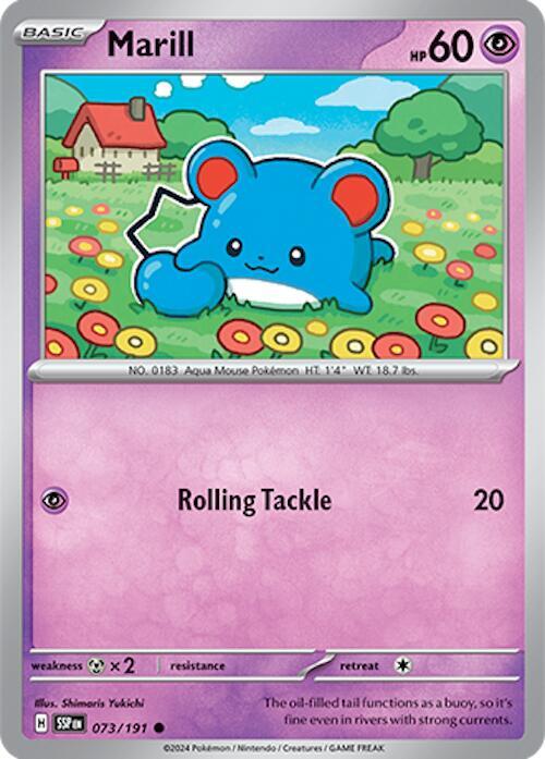 073/191 Marill Reverse Holo - Surging Sparks (SV8)