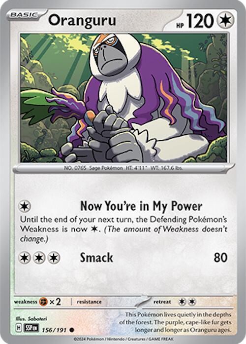 156/191 Oranguru Reverse Holo - Surging Sparks (SV8)