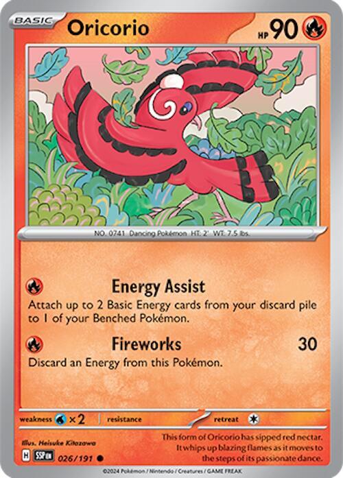 026/191 Oricorio Reverse Holo - Surging Sparks (SV8)
