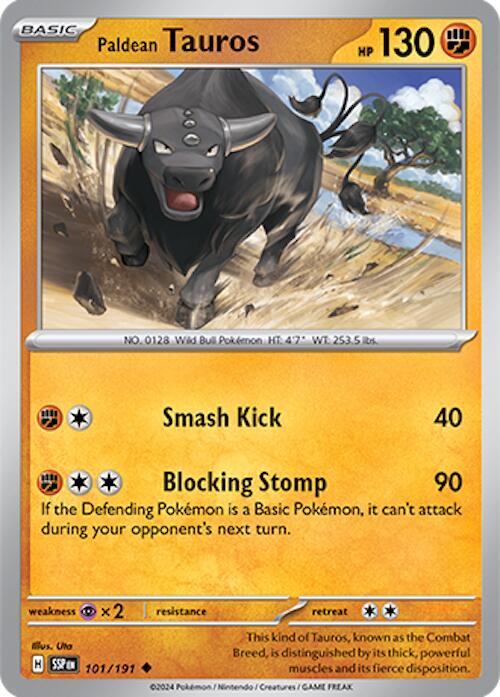 101/191 Paldean Tauros Normal - Surging Sparks (SV8)