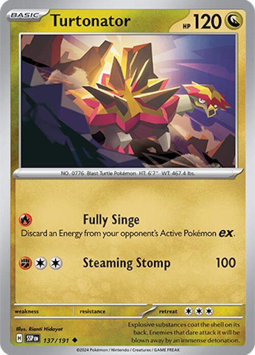 137/191 Turtonator Reverse Holo - Surging Sparks (SV8)