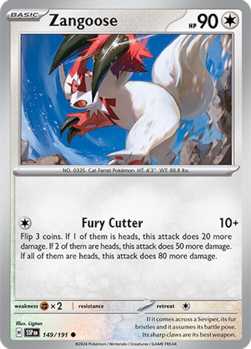 149/191 Zangoose Normal - Surging Sparks (SV8)