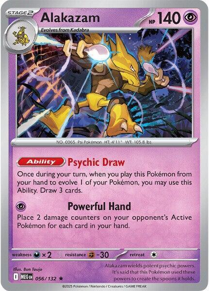 056/132 Alakazam Reverse Holo - Mega Evolution (MEGA)