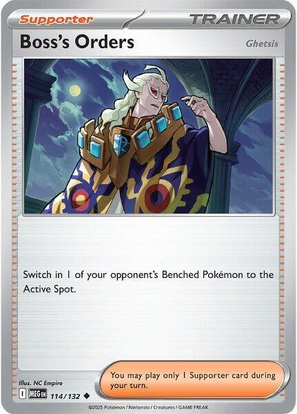 114/132 Boss's Orders [Ghetsis] Reverse Holo - Mega Evolution (MEGA)