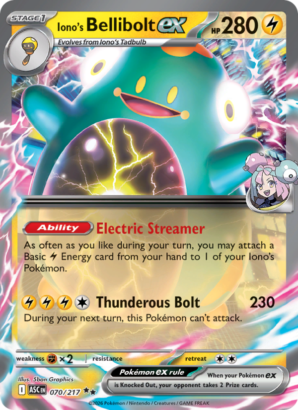 Iono's Bellibolt ex #070/217 | Ascended Heroes | Pokémon TCG