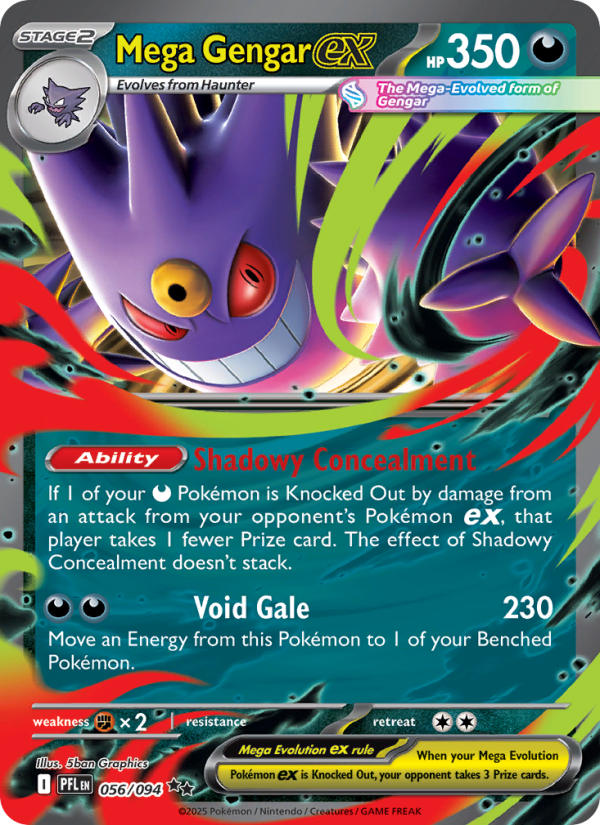 Mega Gengar ex #056/094 | Phantasmal Flames | Pokémon TCG
