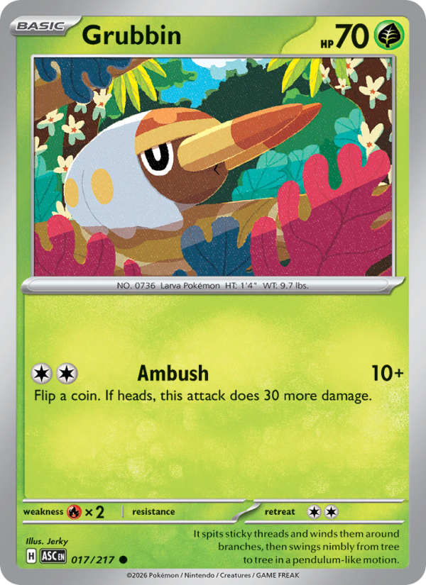 Grubbin (Quick Ball) #017/217 | Ascended Heroes | Pokémon TCG