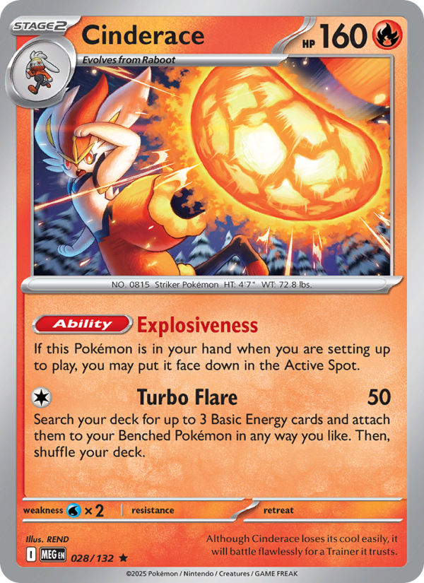 Cinderace #028/132 | Mega Evolution | Pokémon TCG