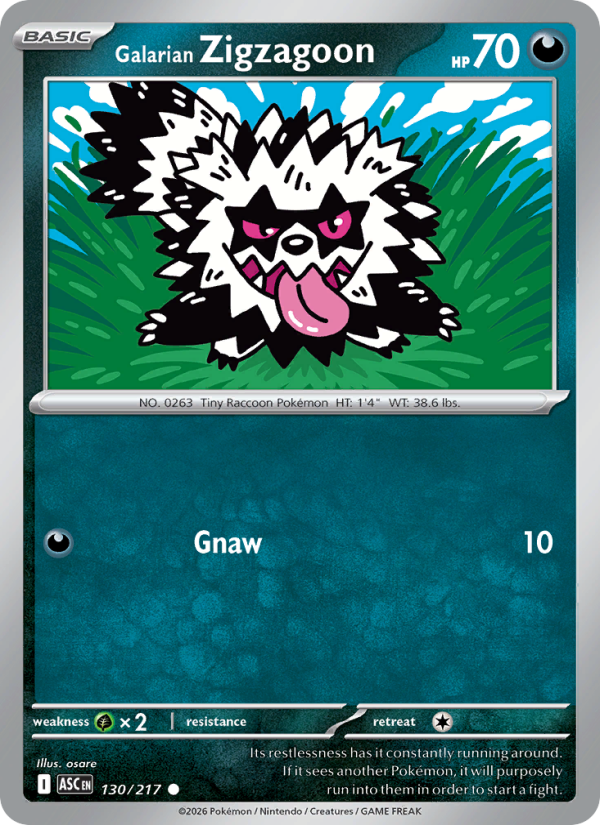 Galarian Zigzagoon (Energy Symbol Pattern) #130/217 | Ascended Heroes | Pokémon TCG
