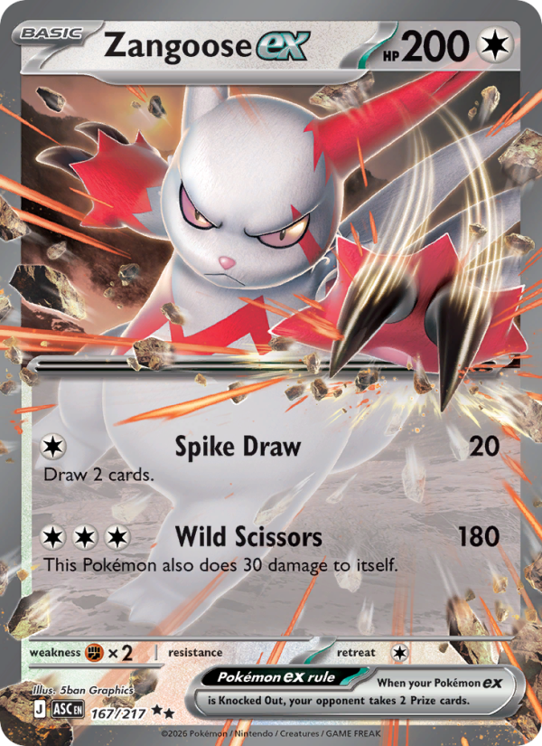 Zangoose ex #167/217 | Ascended Heroes | Pokémon TCG