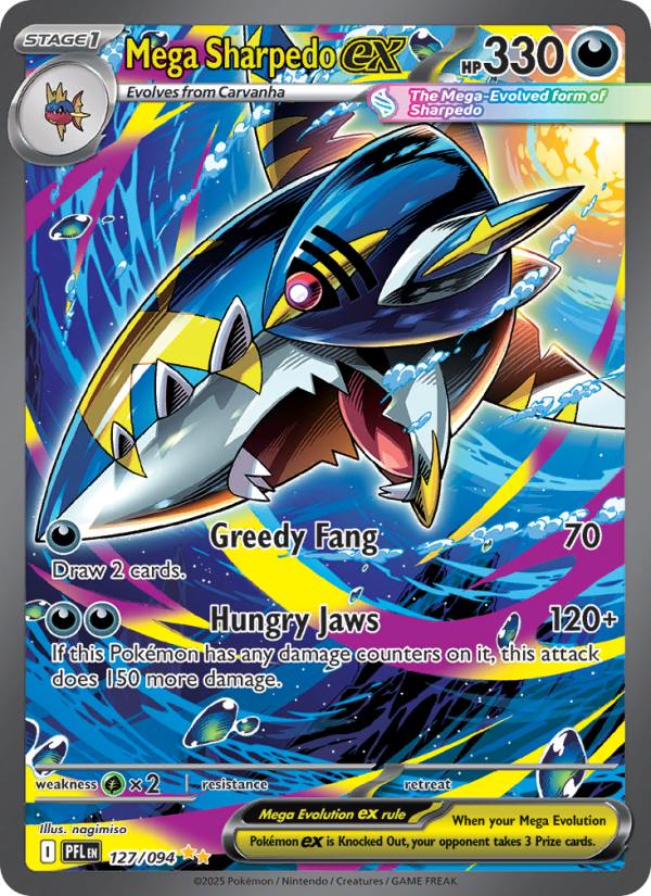 Mega Sharpedo ex #127/094 | Phantasmal Flames | Pokémon TCG