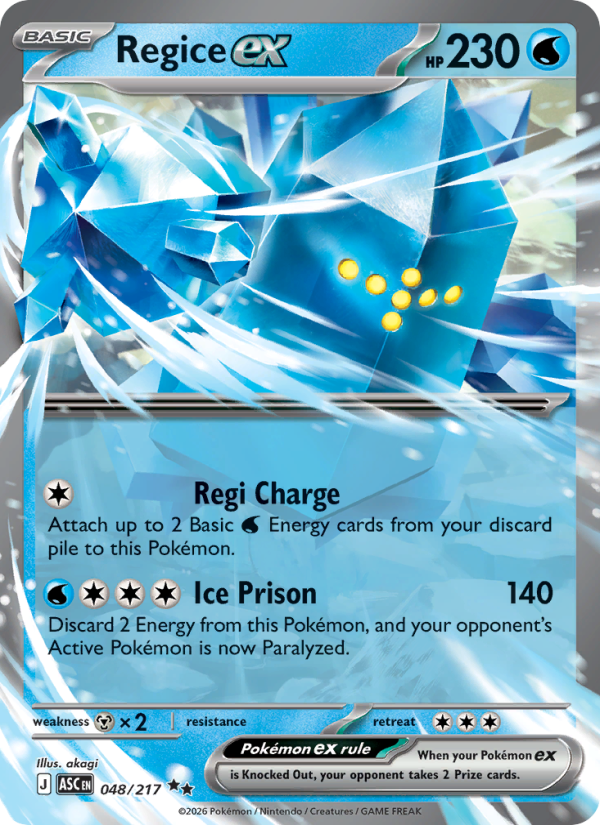 Regice ex #048/217 | Ascended Heroes | Pokémon TCG