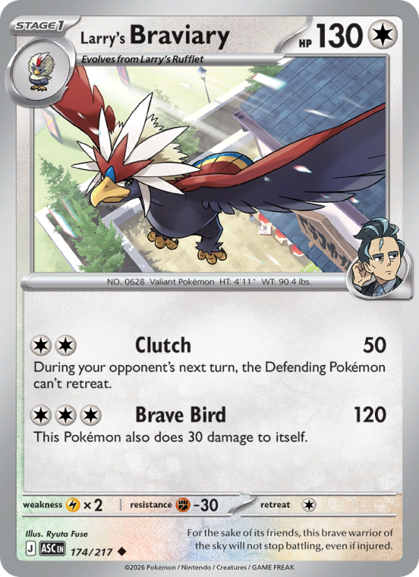Larry's Braviary (Energy Symbol Pattern) #174/217 | Ascended Heroes | Pokémon TCG
