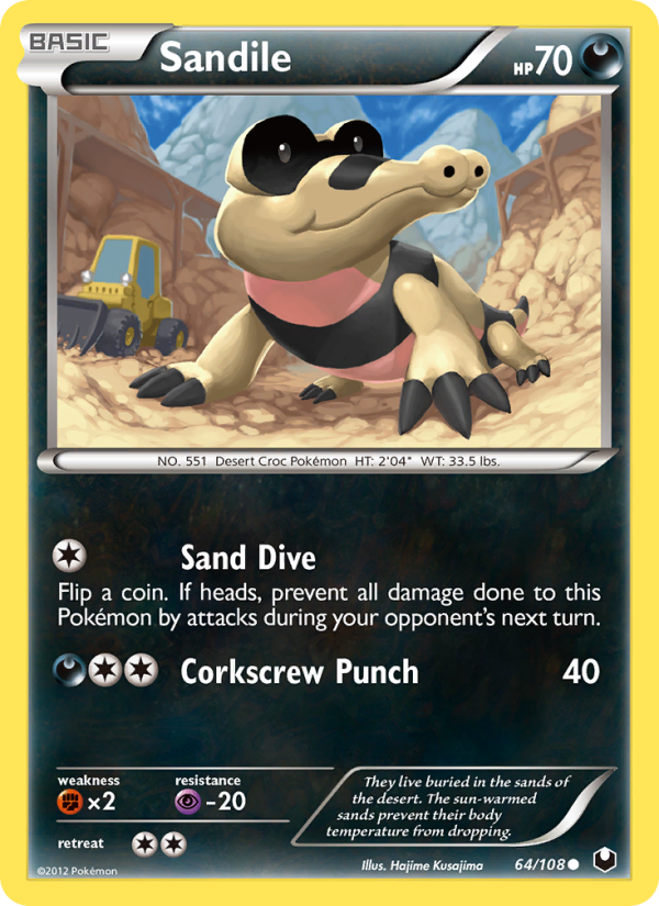 Sandile #064/094 | Phantasmal Flames | Pokémon TCG