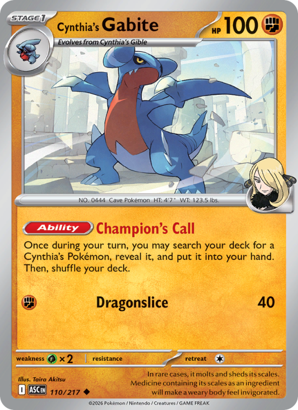 Cynthia's Gabite #110/217 | Ascended Heroes | Pokémon TCG
