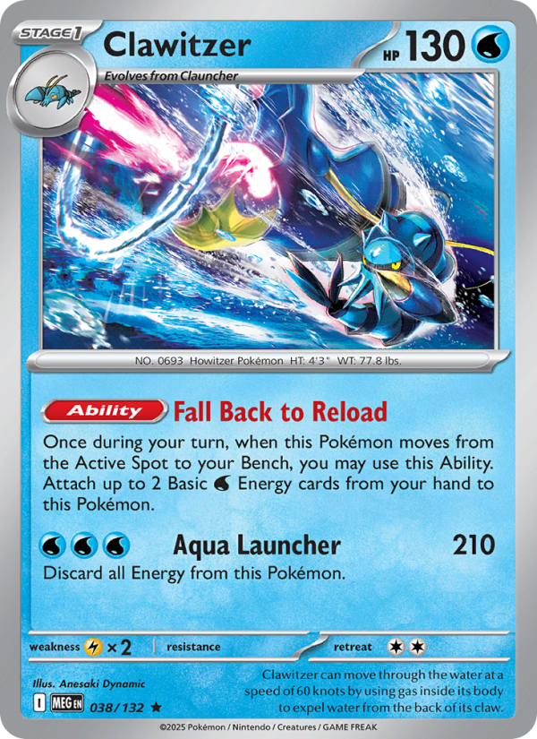 Clawitzer #038/132 | Mega Evolution | Pokémon TCG