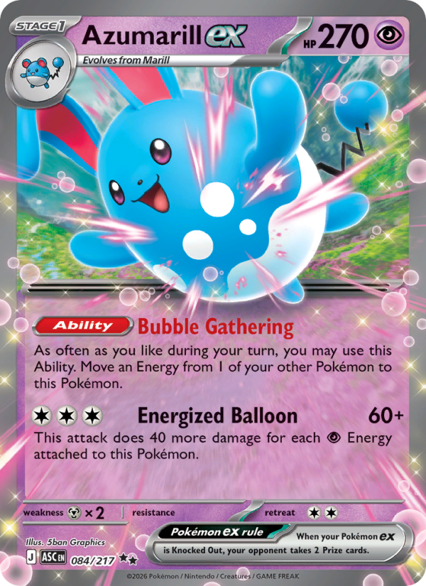 Azumarill ex #084/217 | Ascended Heroes | Pokémon TCG