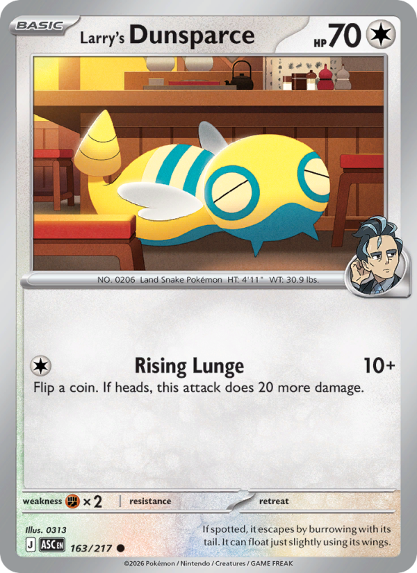 Larry's Dunsparce (Energy Symbol Pattern) #163/217 | Ascended Heroes | Pokémon TCG