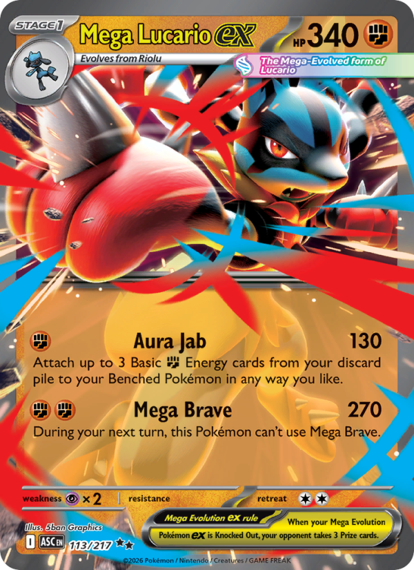 Mega Lucario ex #113/217 | Ascended Heroes | Pokémon TCG