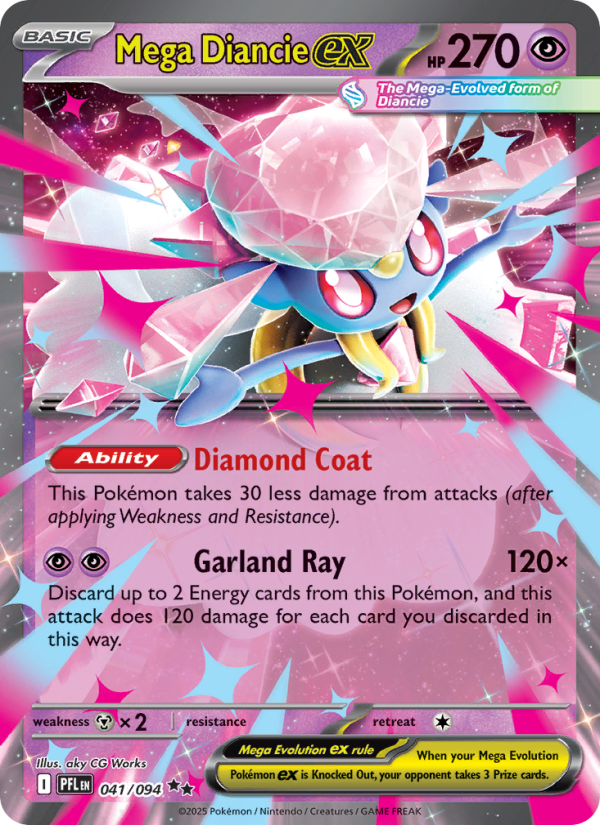 Mega Diancie ex #041/094 | Phantasmal Flames | Pokémon TCG