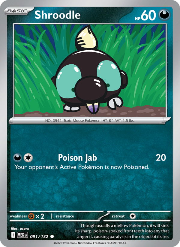 Shroodle #091/132 | Mega Evolution | Pokémon TCG