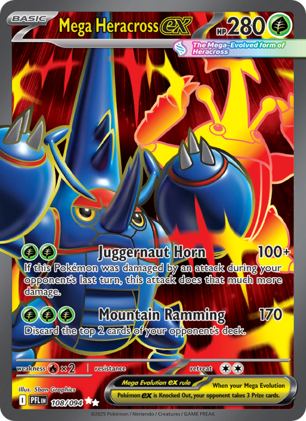 Mega Heracross ex #108/094 | Phantasmal Flames | Pokémon TCG