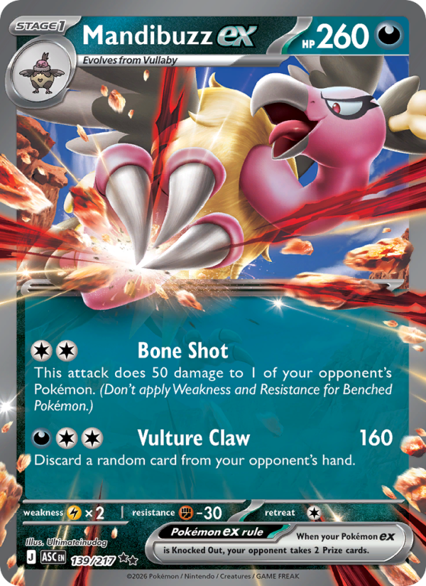 Mandibuzz ex #139/217 | Ascended Heroes | Pokémon TCG