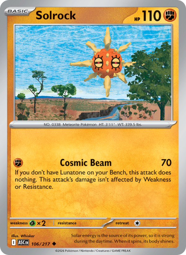 Solrock #106/217 | Ascended Heroes | Pokémon TCG