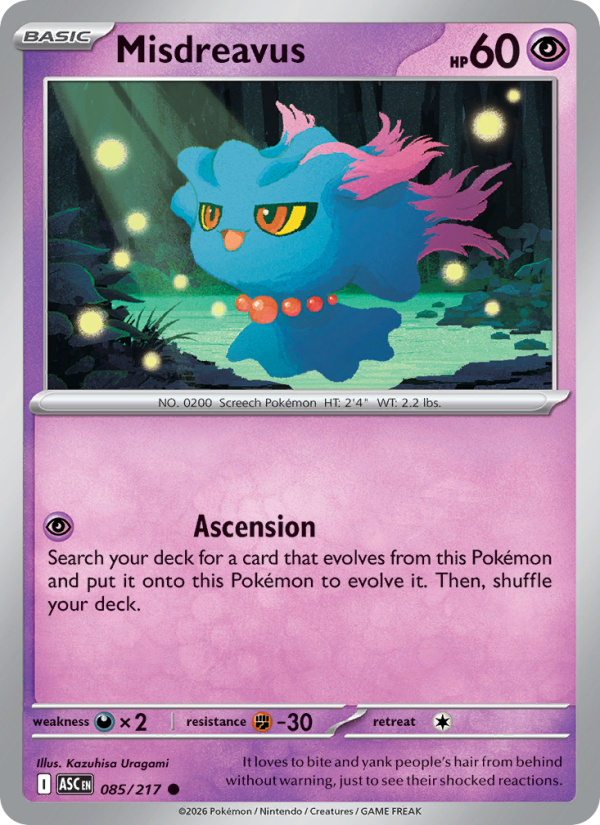 Misdreavus (Dusk Ball) #085/217 | Ascended Heroes | Pokémon TCG