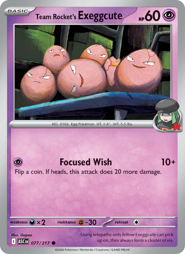 Team Rocket's exeggcute (Energy Symbol Pattern) #077/217 | Ascended Heroes | Pokémon TCG