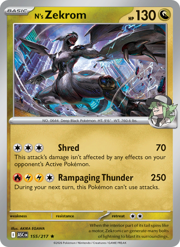 N's Zekrom (Poke Ball) #155/217 | Ascended Heroes | Pokémon TCG