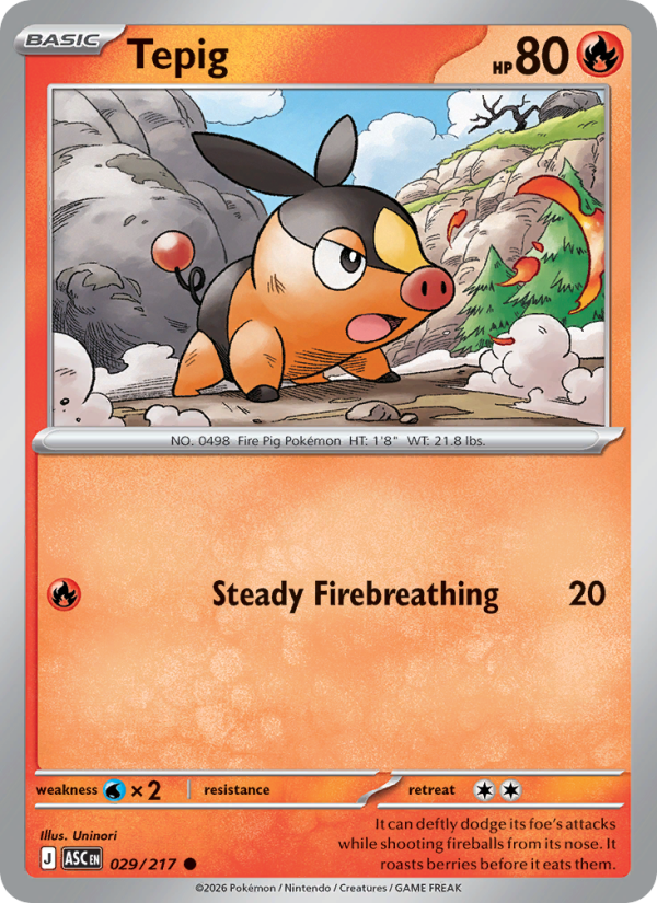 Tepig (Friend Ball) #029/217 | Ascended Heroes | Pokémon TCG