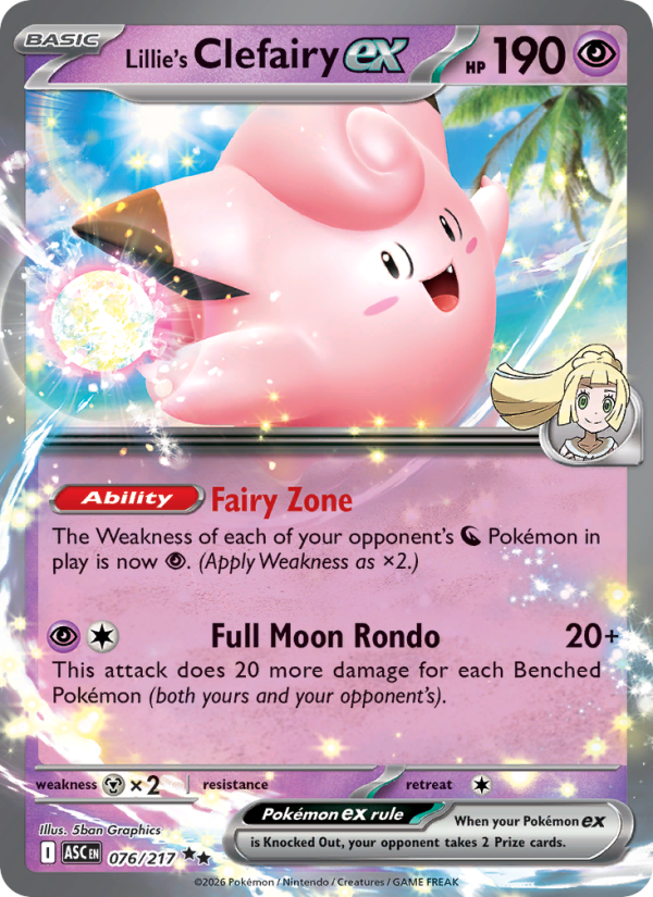 Lillie's Clefairy ex #076/217 | Ascended Heroes | Pokémon TCG