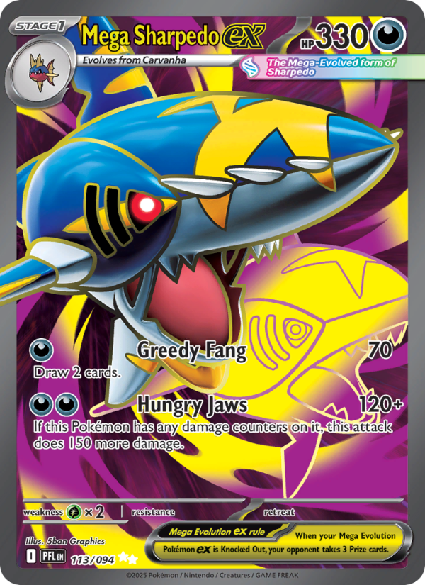 Mega Sharpedo ex #113/094 | Phantasmal Flames | Pokémon TCG